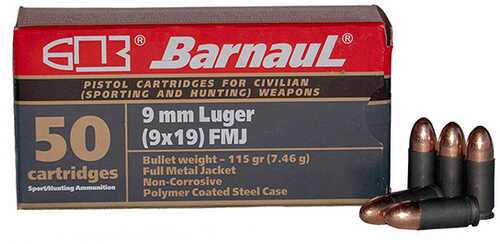 Barnaul 9MM 115Gr FMJ Steel Case 50/10